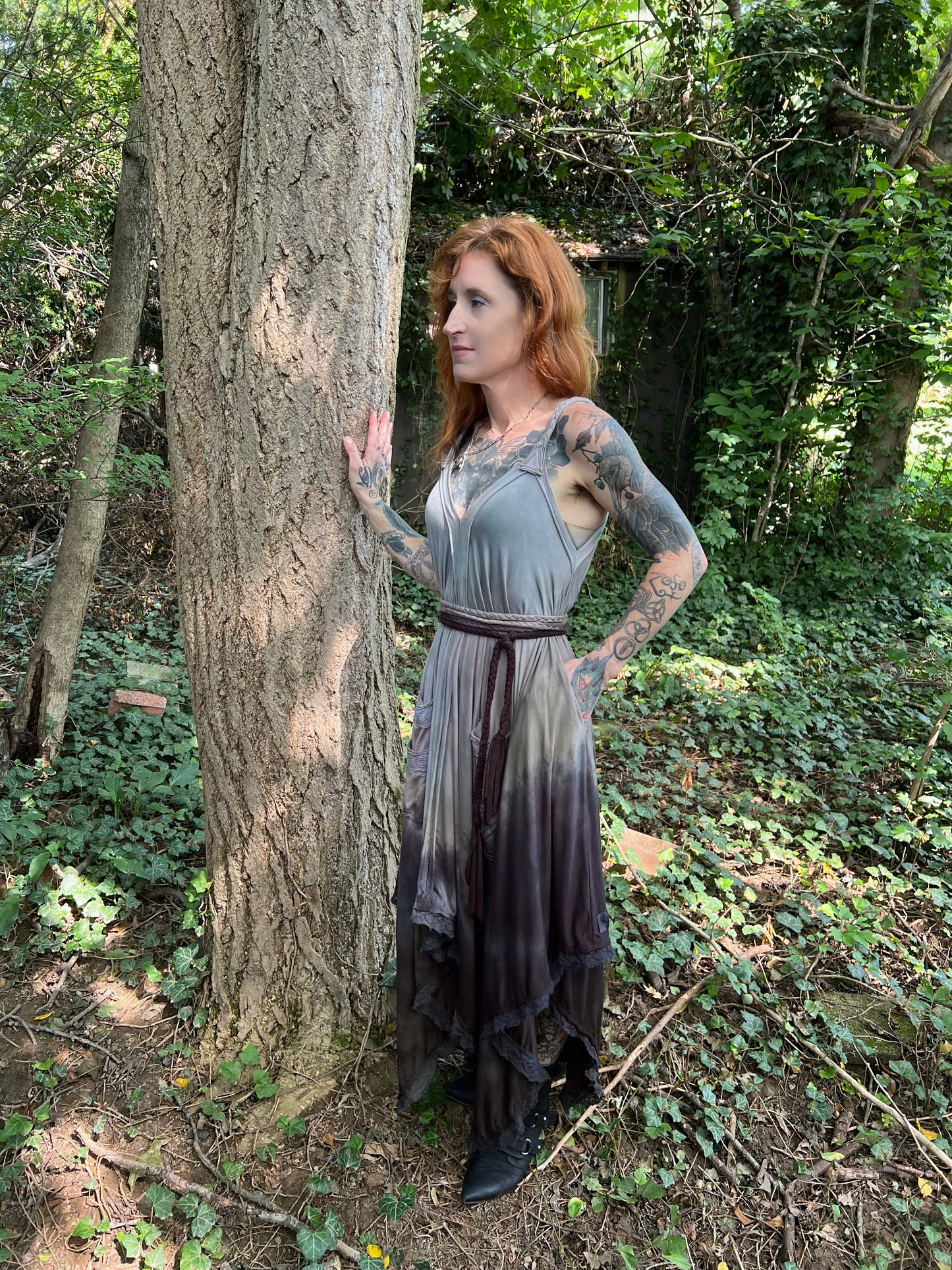 Adventuring Dress Tencel with FULL lace trim OOAK