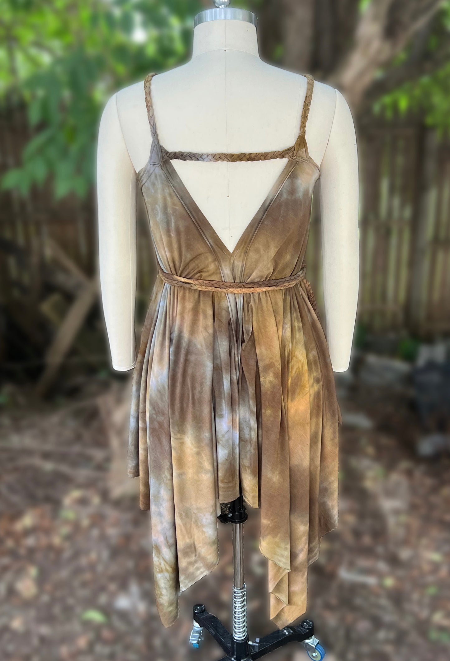 Adventuring Dress Tencel and Lace Riverbank colorway
