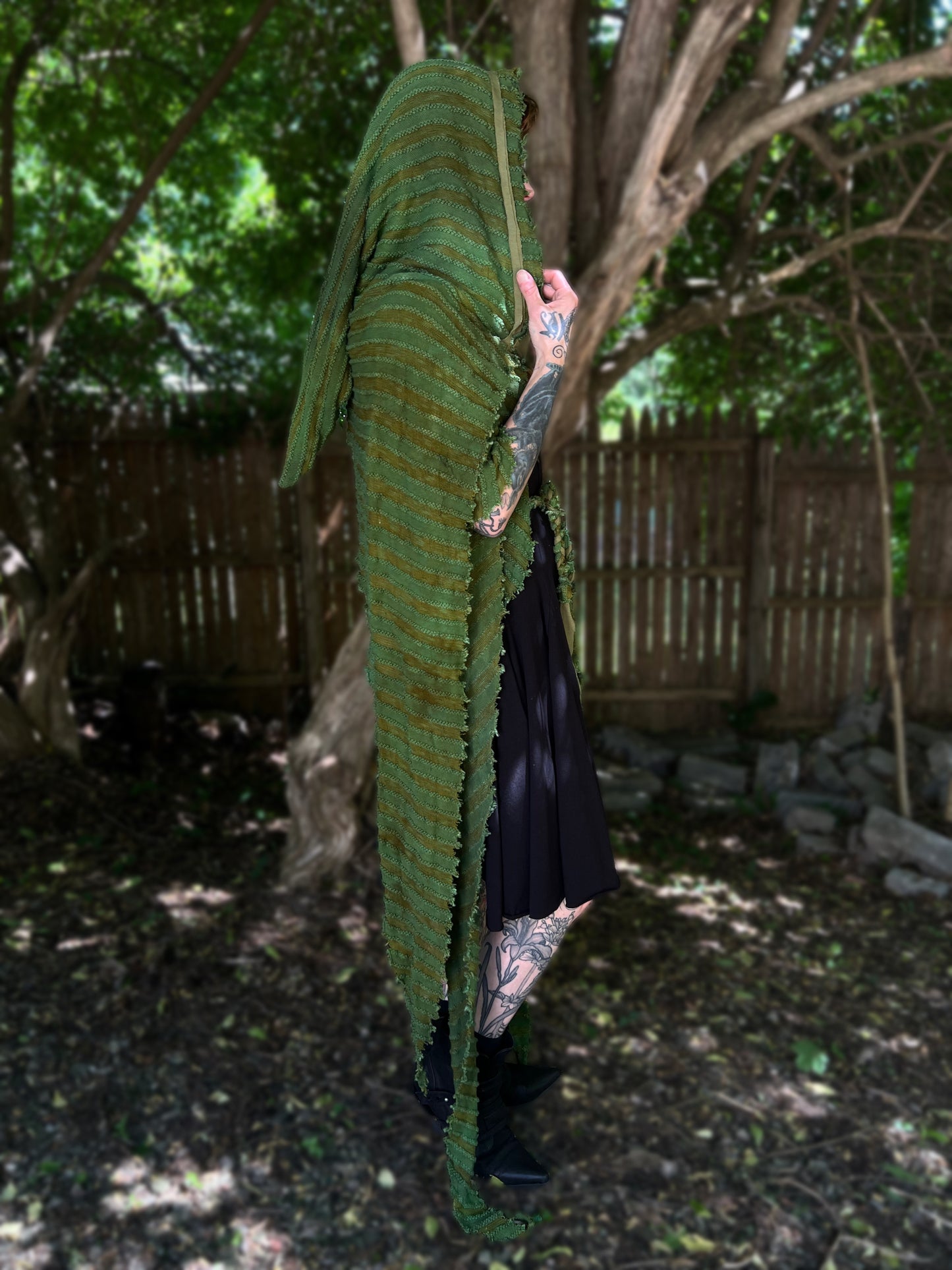 Lore Hooded Shawl Taxus colorway