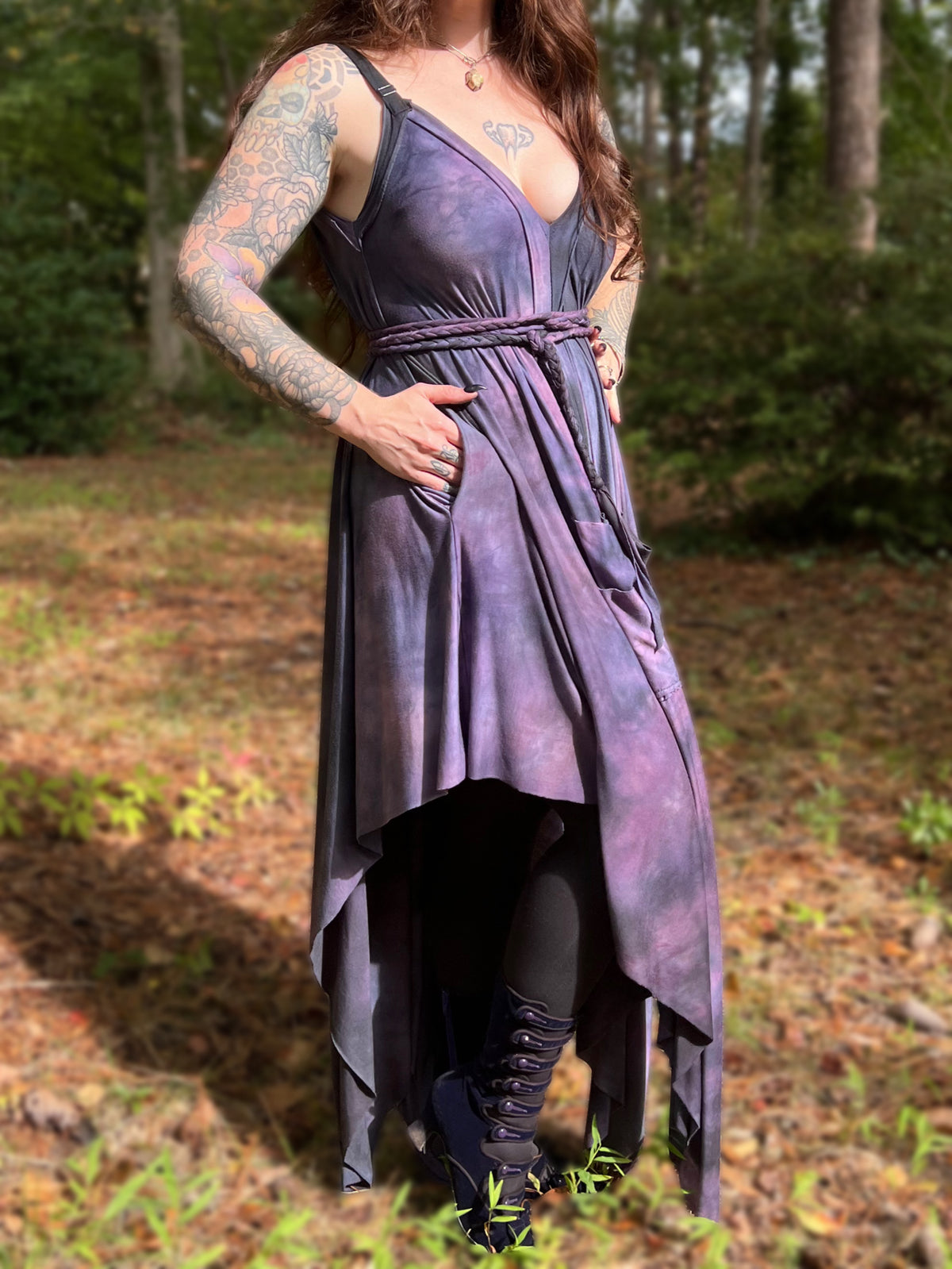Adjustable Adventuring Dress Violet OOAK