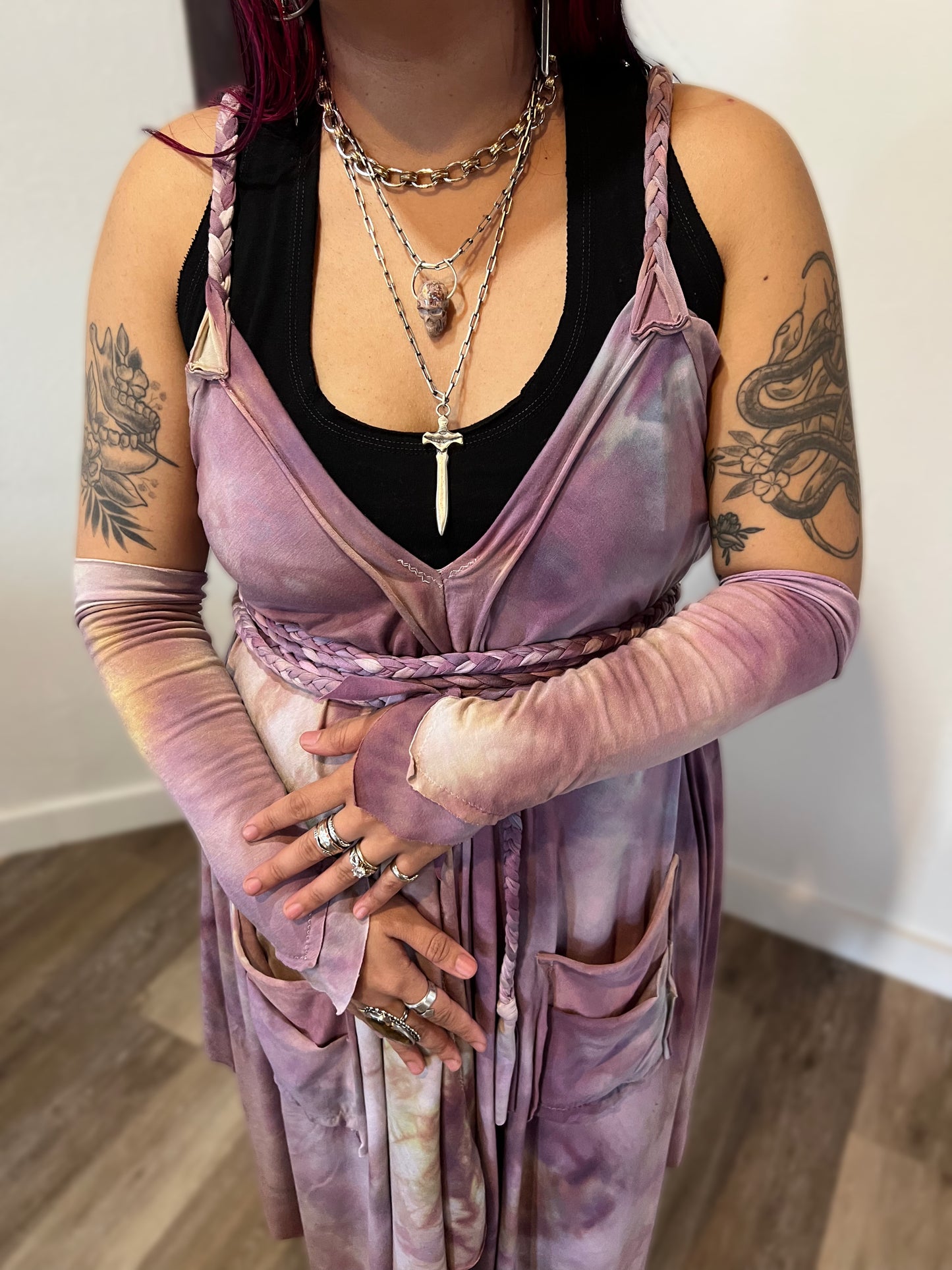 Adventuring Dress Bell Sleeve Edition with Armwarmers Coquina colorway