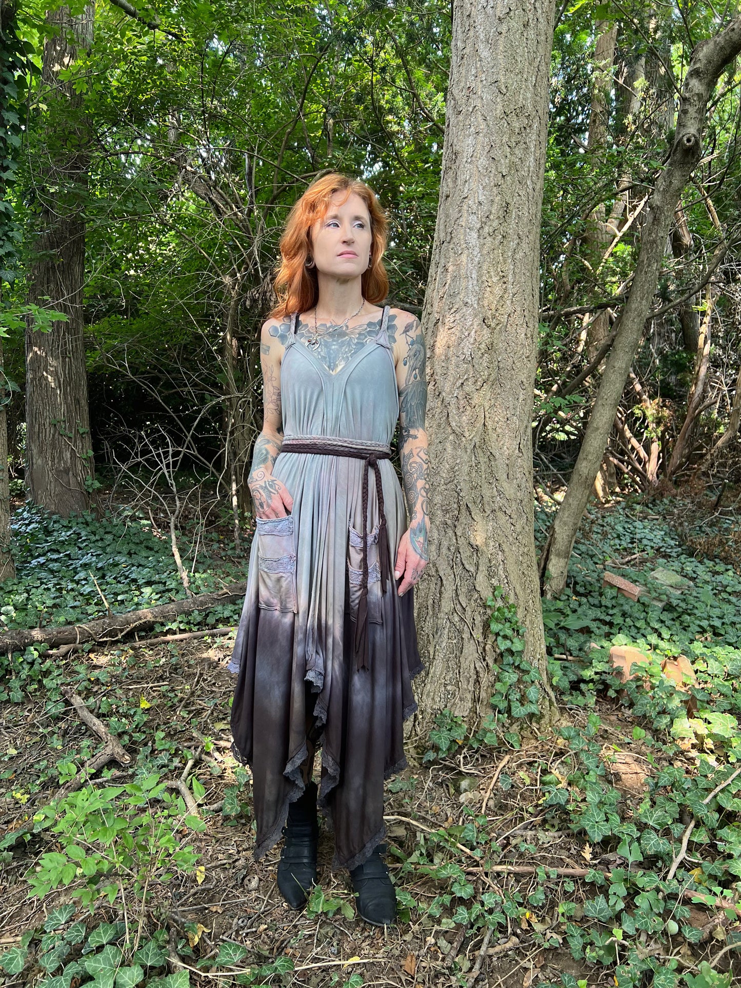 Adventuring Dress Tencel with FULL lace trim OOAK