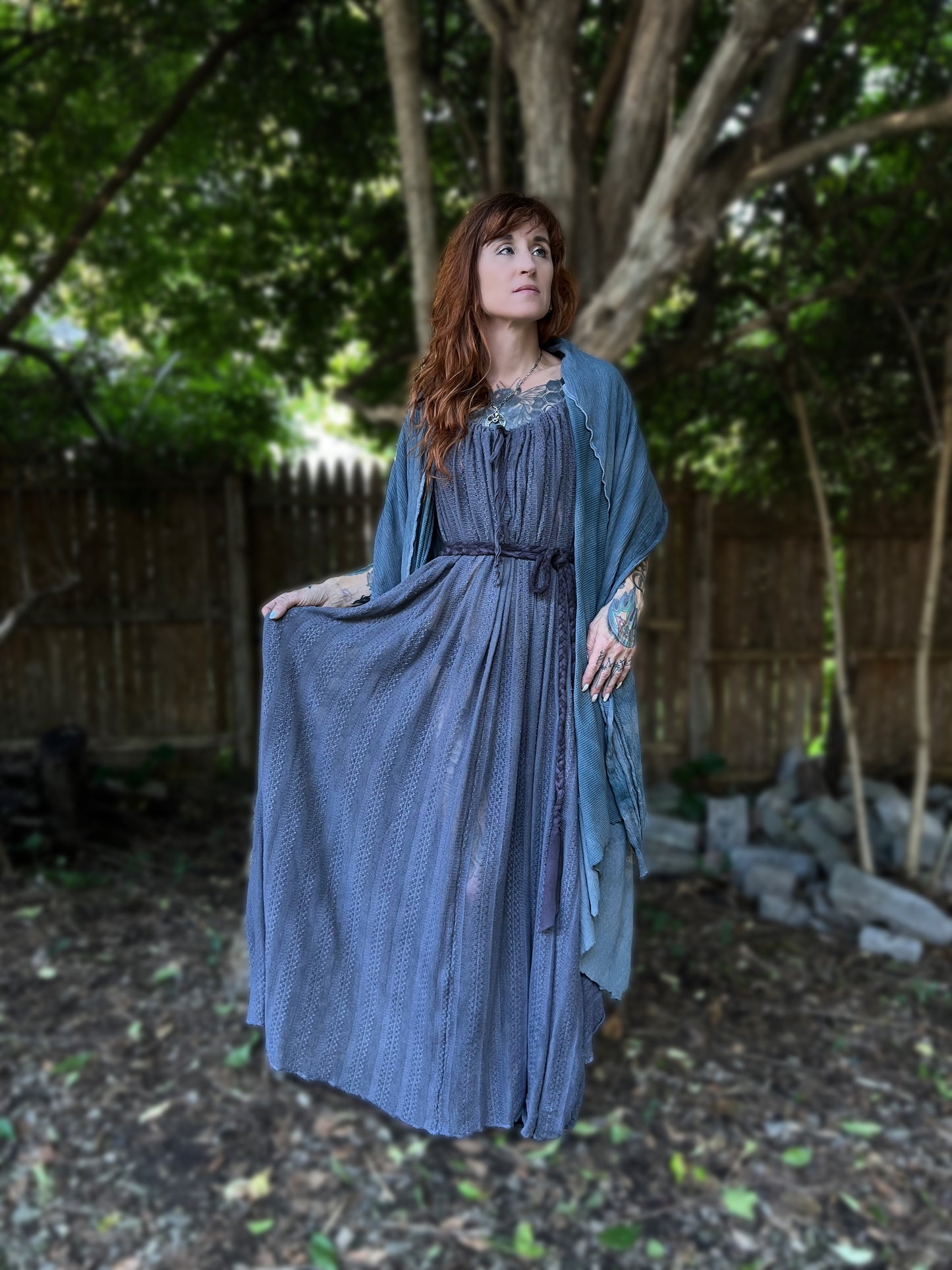 Your Favorite NPC Cloak Cropped Moody Blue