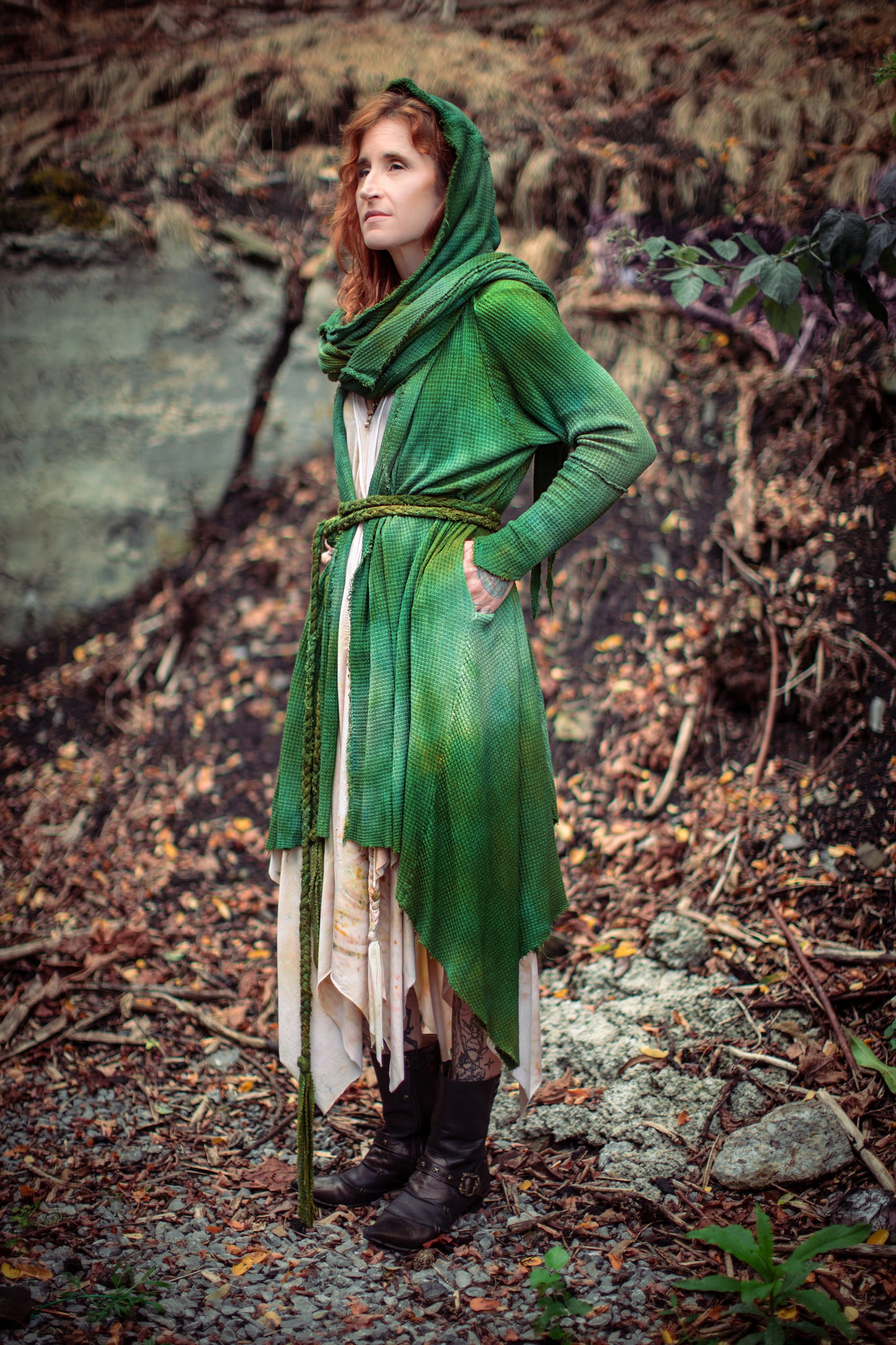 Traveler’s Cloak Waffle Knit Hedera colorway CROPPED