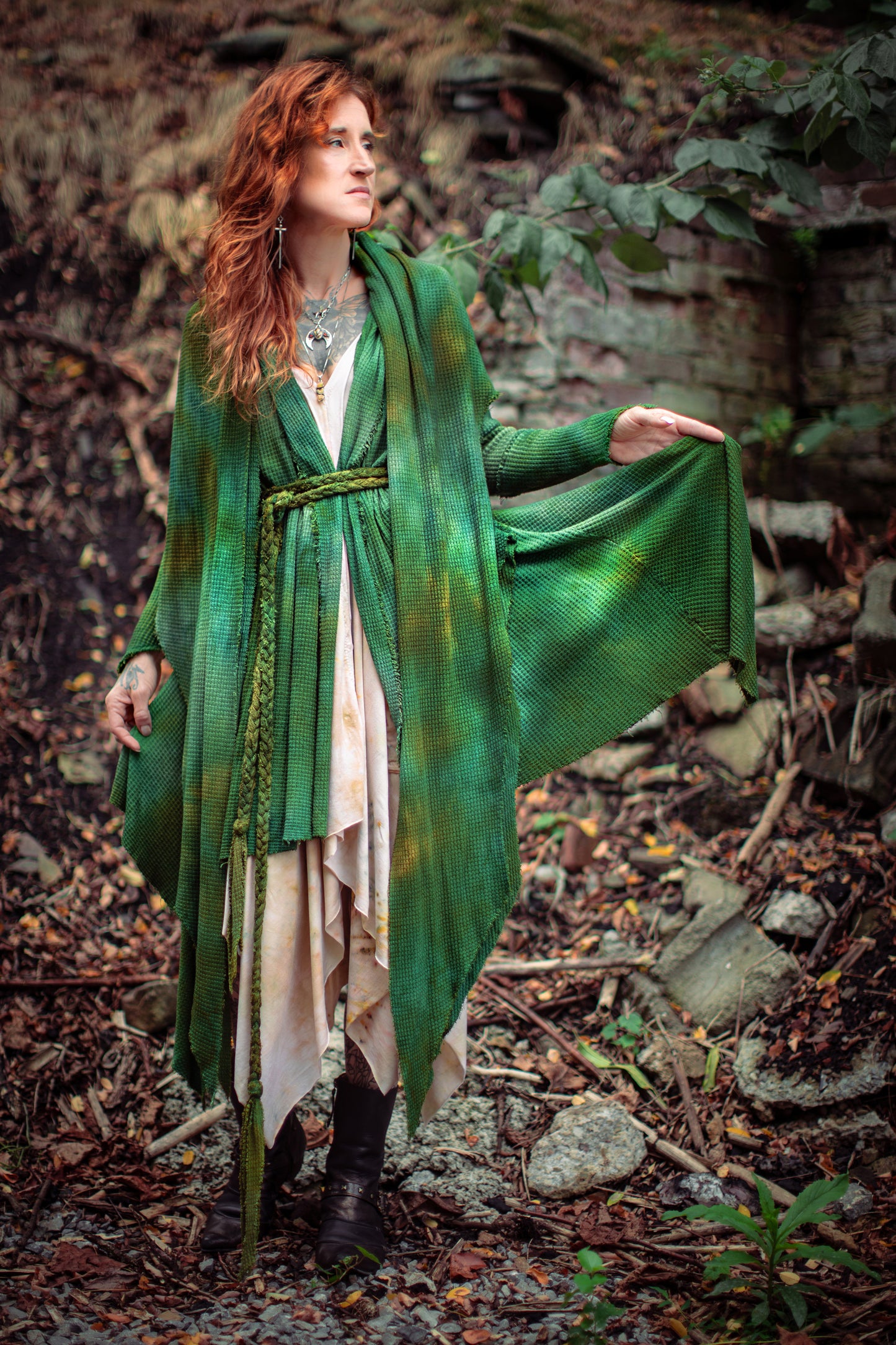 Traveler’s Cloak Waffle Knit Hedera colorway CROPPED