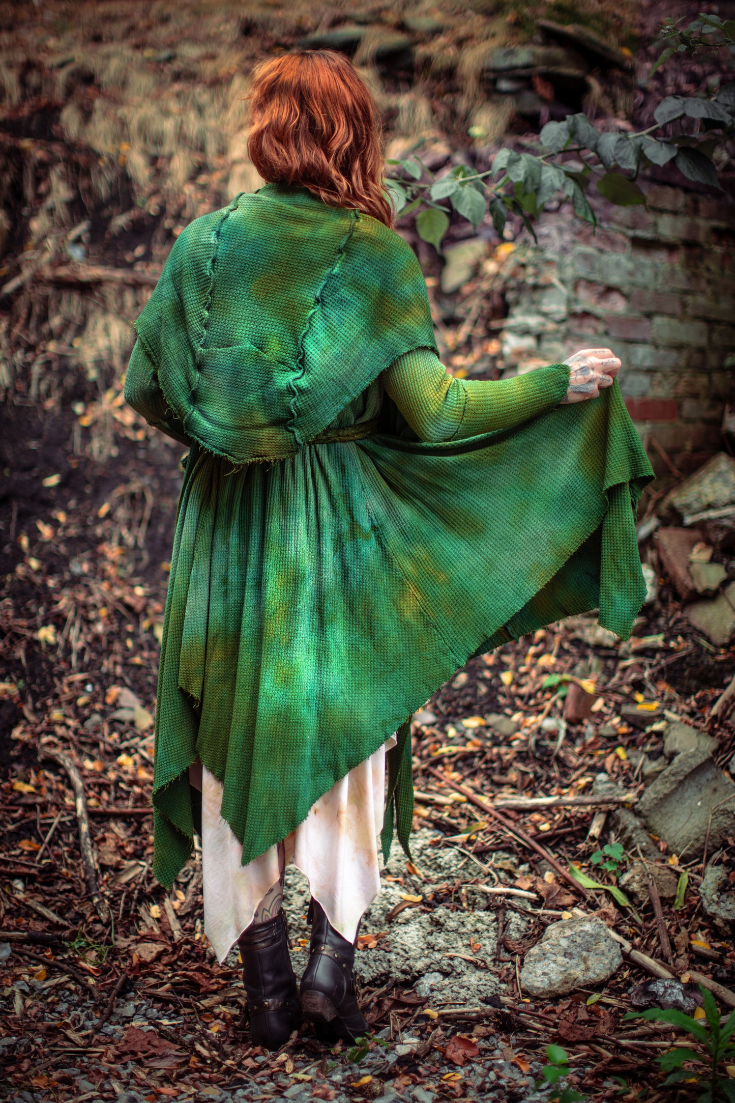 Traveler’s Cloak Waffle Knit Hedera colorway CROPPED