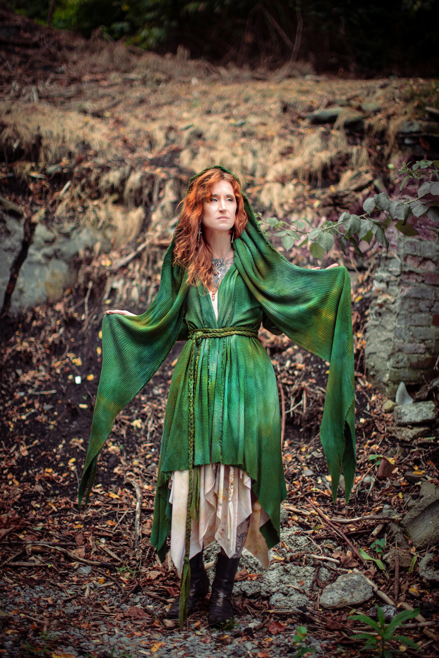 Traveler’s Cloak Waffle Knit Hedera colorway CROPPED
