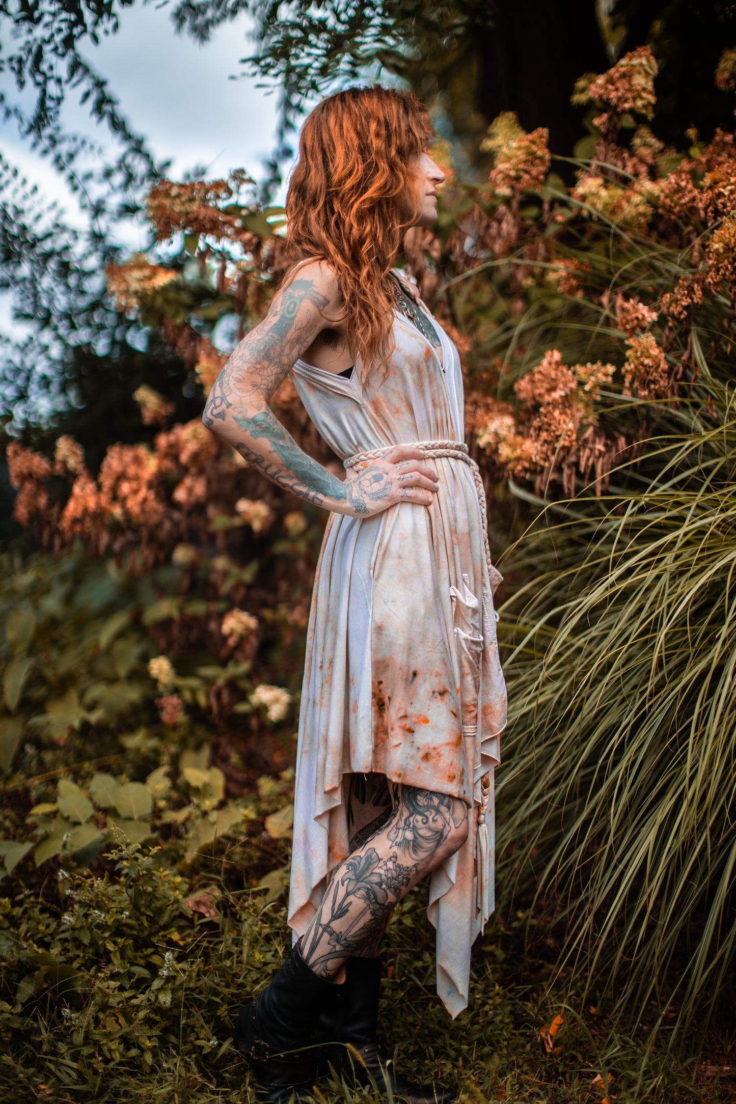 Adventuring Dress Tencel Leo Sun colorway