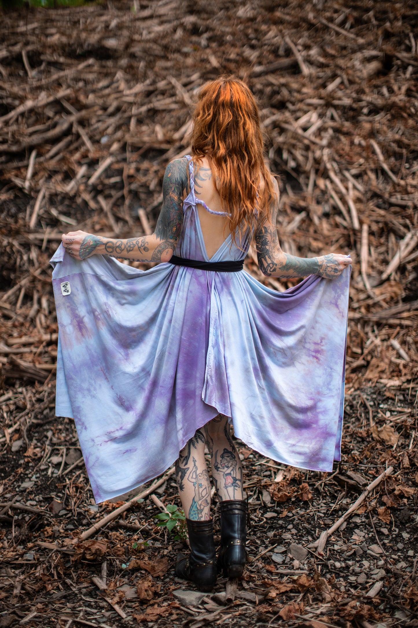 Adventuring Dress Tencel Moonstone colorway
