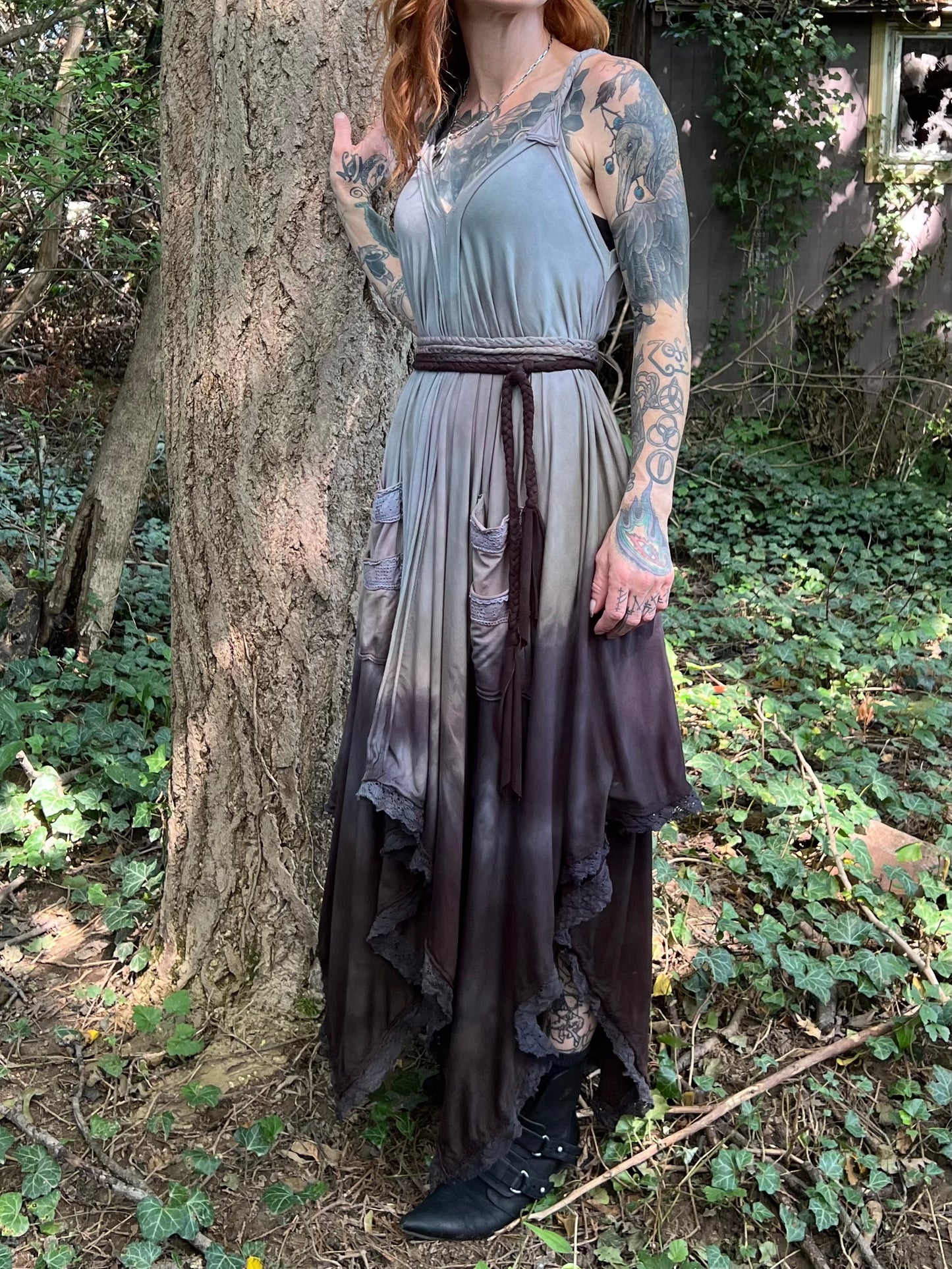 Adventuring Dress Tencel with FULL lace trim OOAK