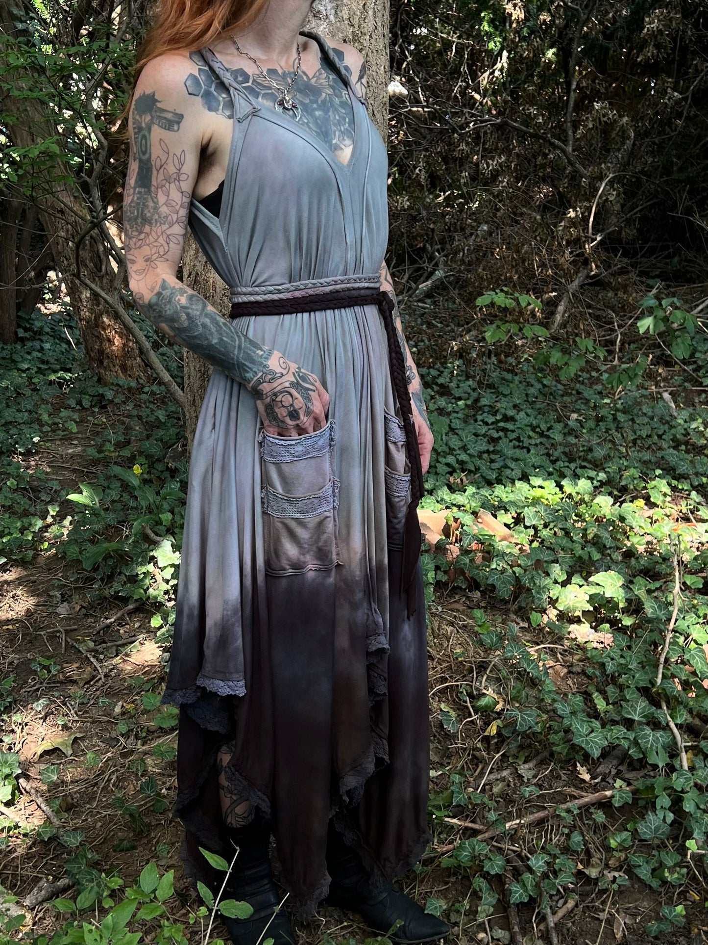 Adventuring Dress Tencel with FULL lace trim OOAK