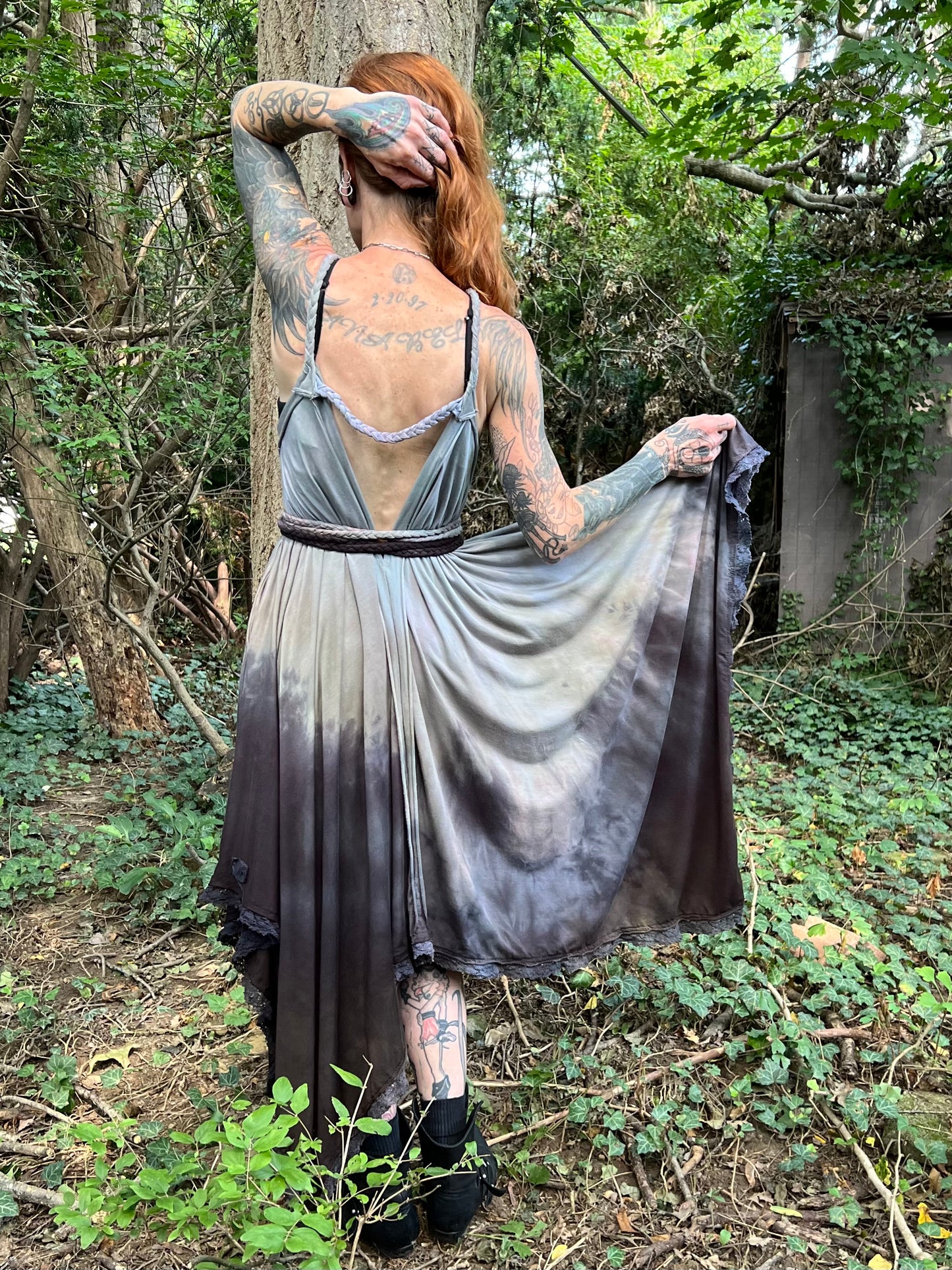 Adventuring Dress Tencel with FULL lace trim OOAK