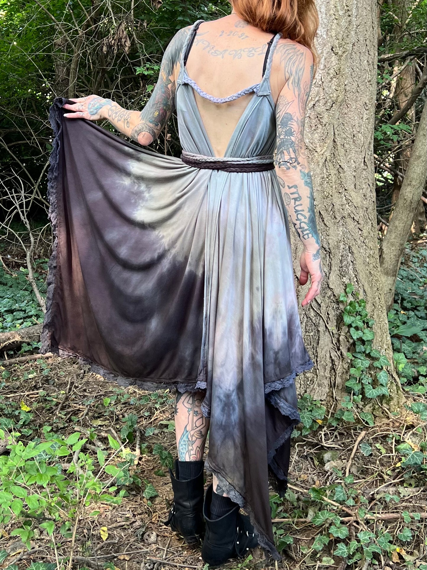 Adventuring Dress Tencel with FULL lace trim OOAK