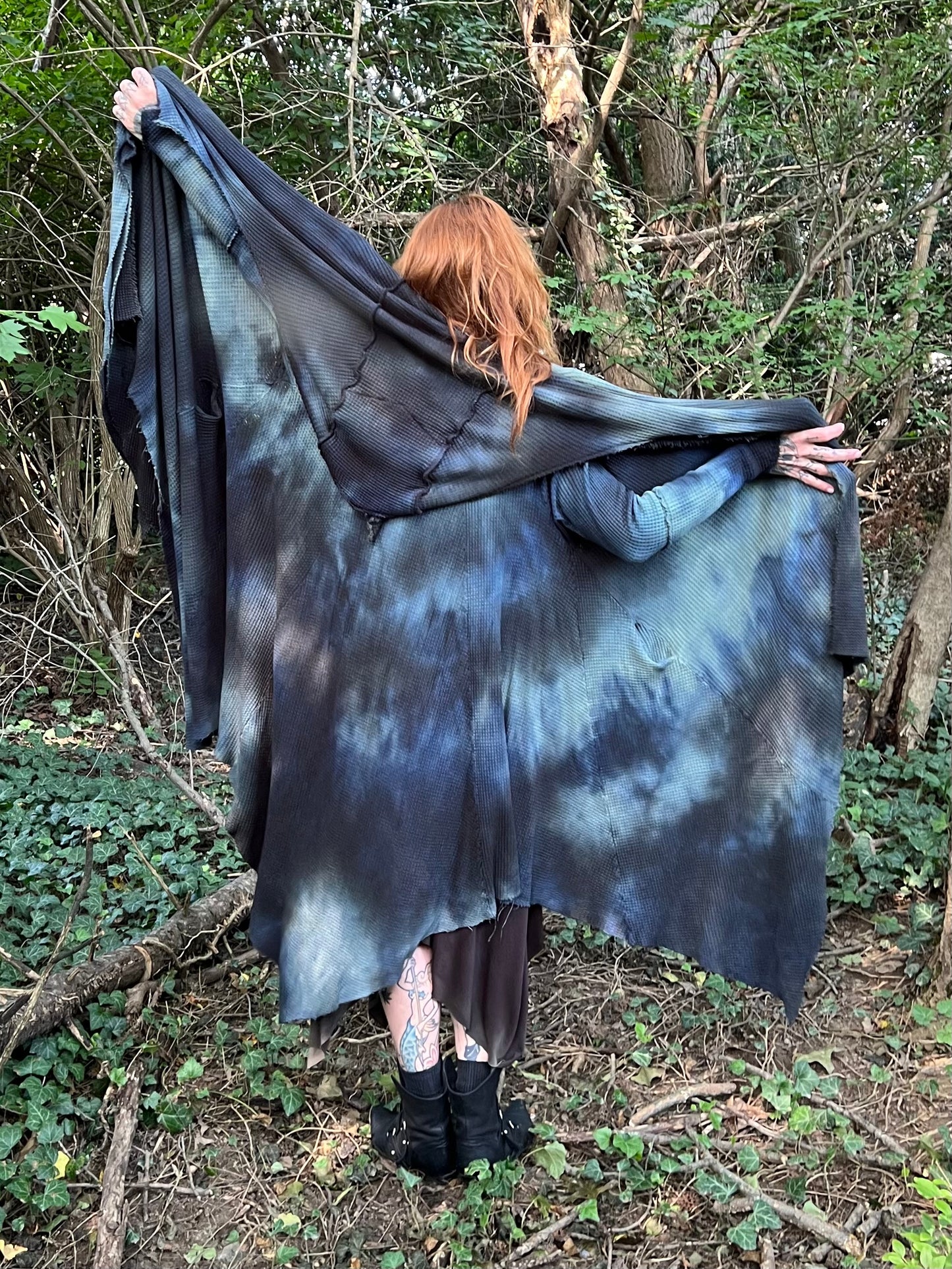 Traveler’s Cloak Waffle Knit Feldspar colorway CROPPED