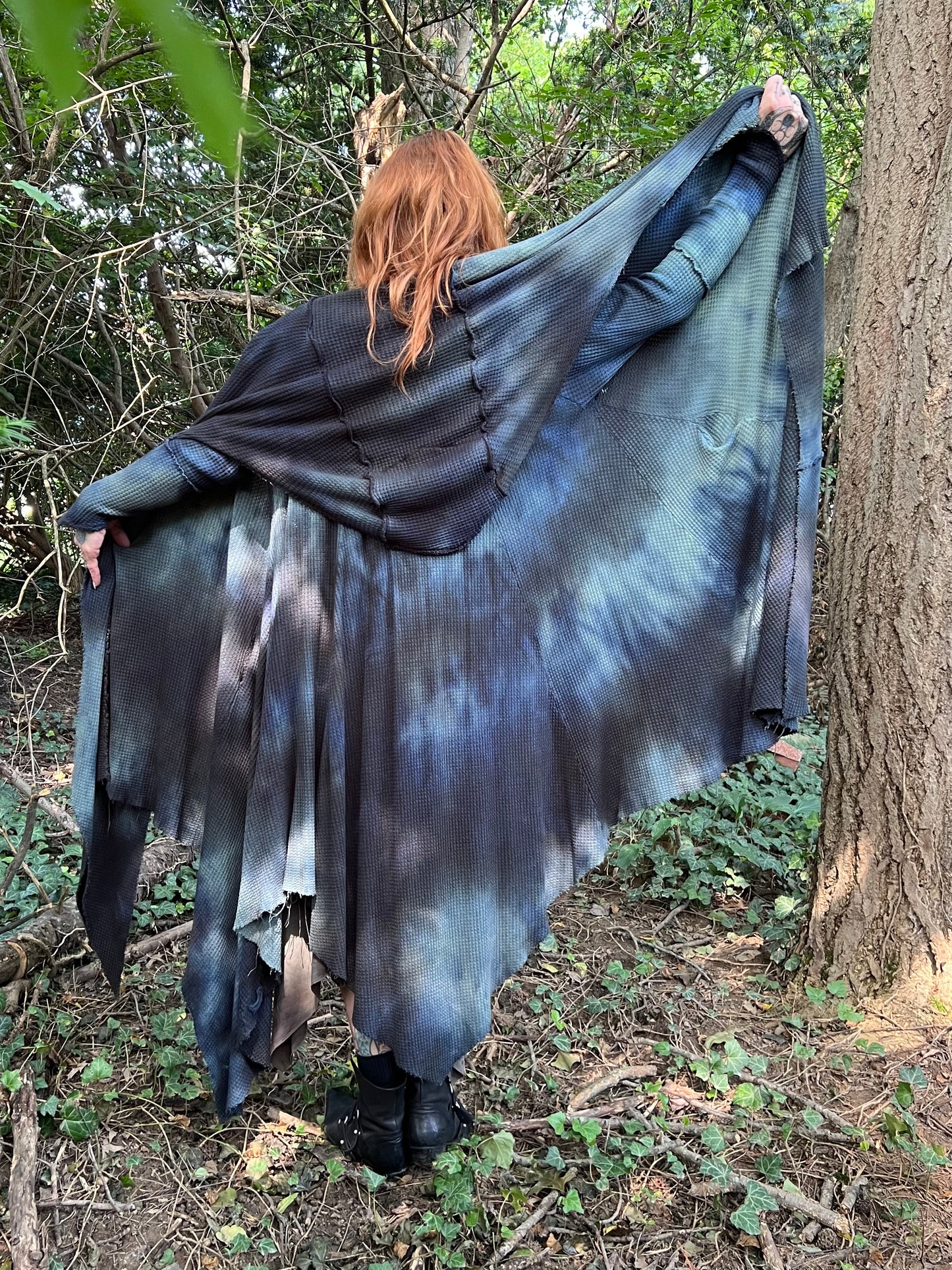 Traveler’s Cloak Waffle Knit Feldspar colorway CROPPED