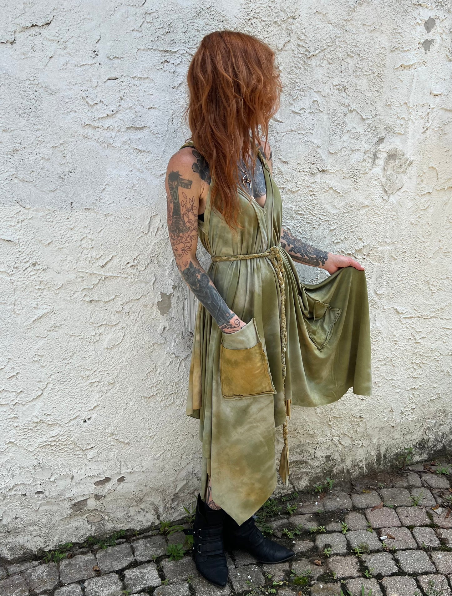 Adventuring Dress Tencel Woodbine colorway