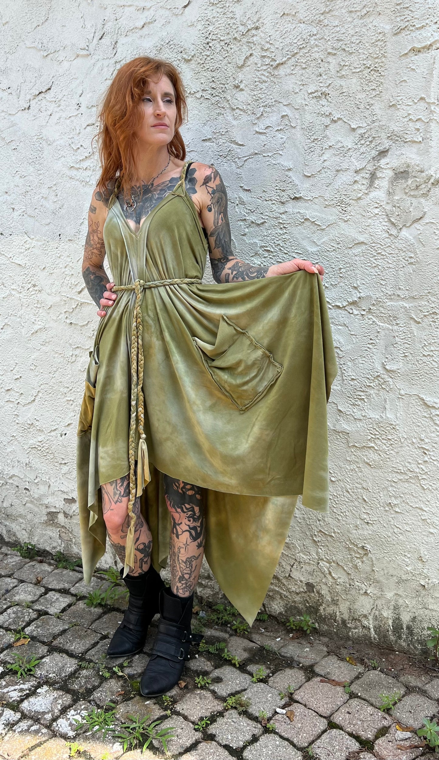 Adventuring Dress Tencel Woodbine colorway