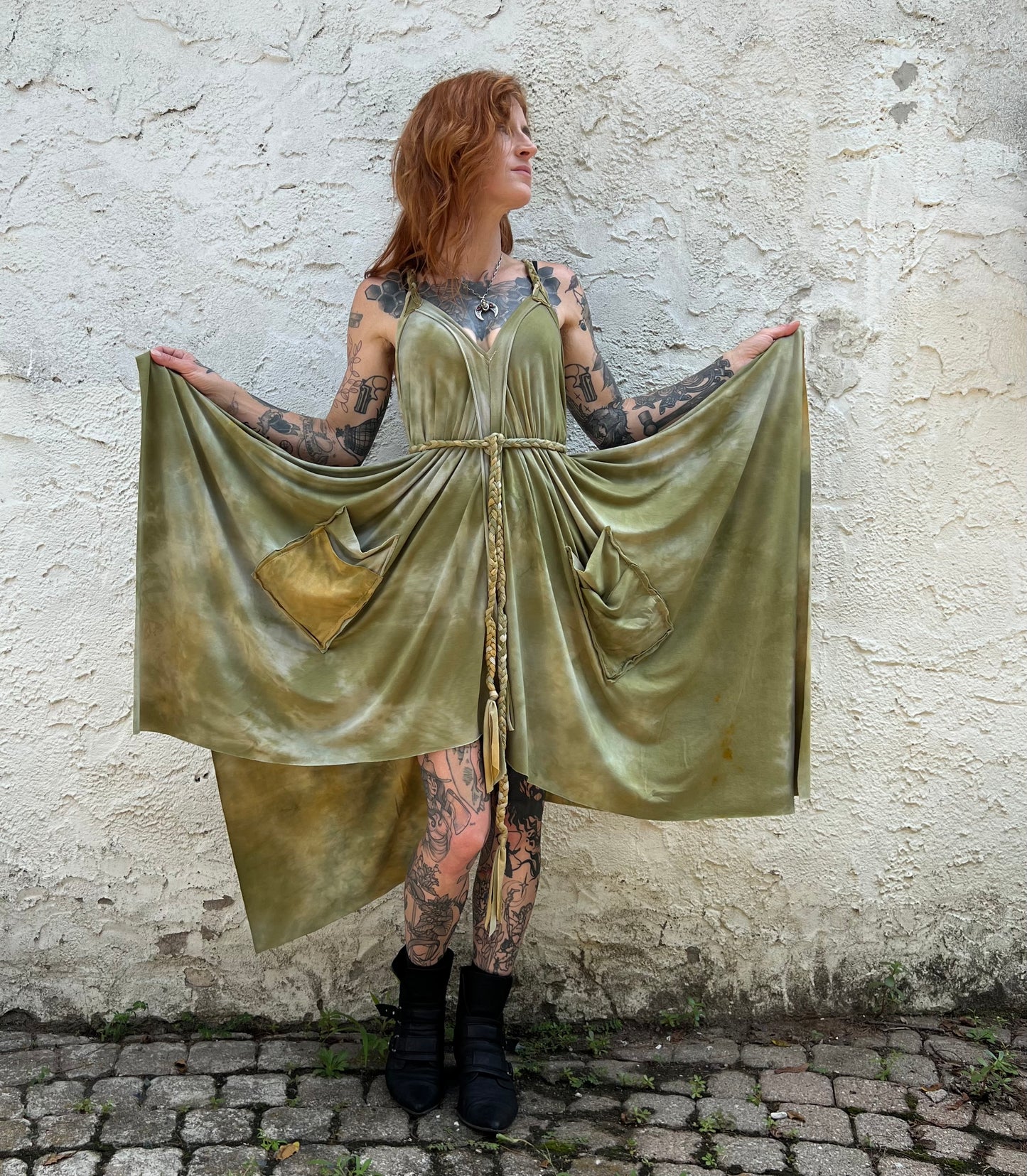 Adventuring Dress Tencel Woodbine colorway