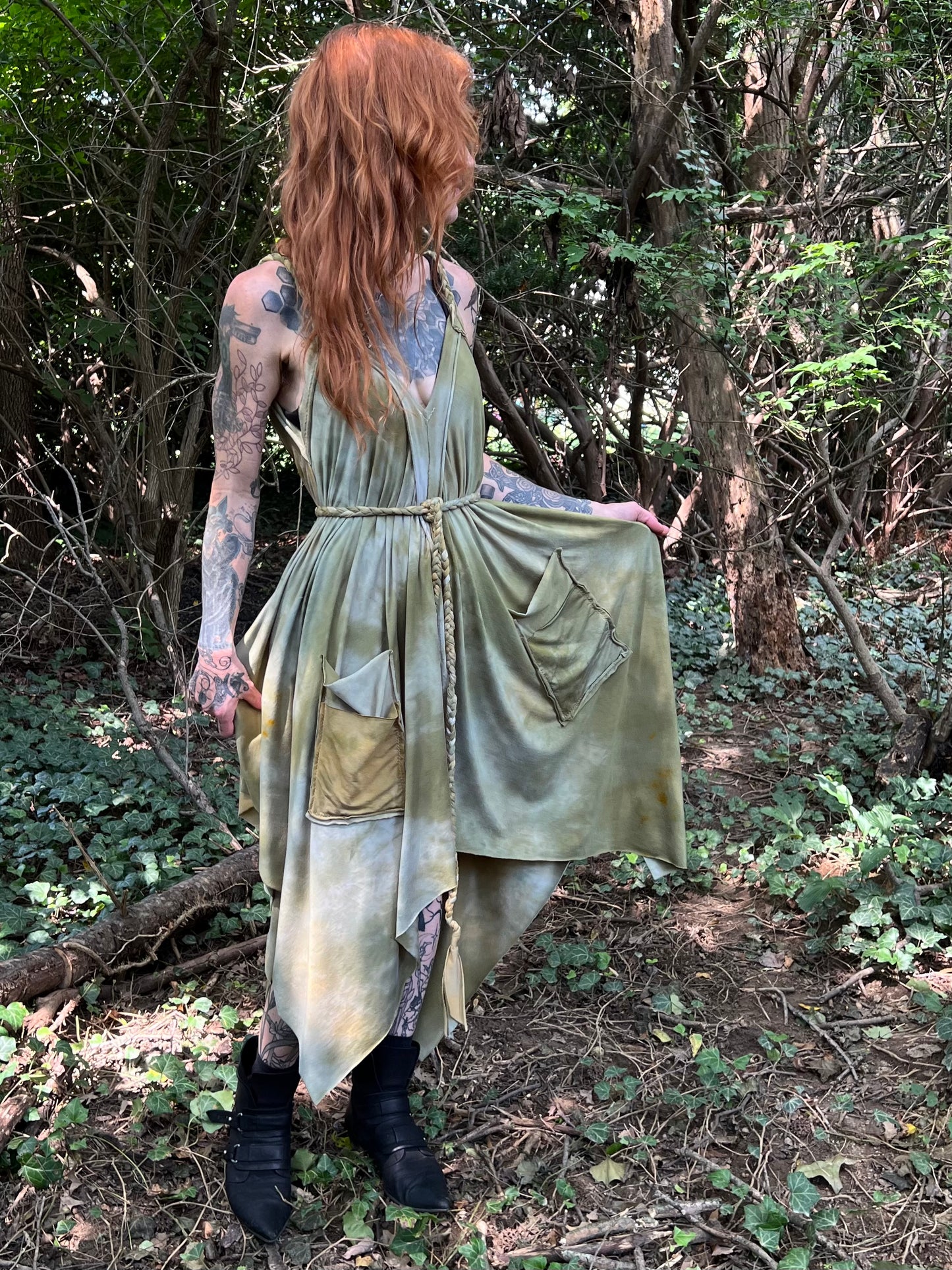 Adventuring Dress Tencel Woodbine colorway
