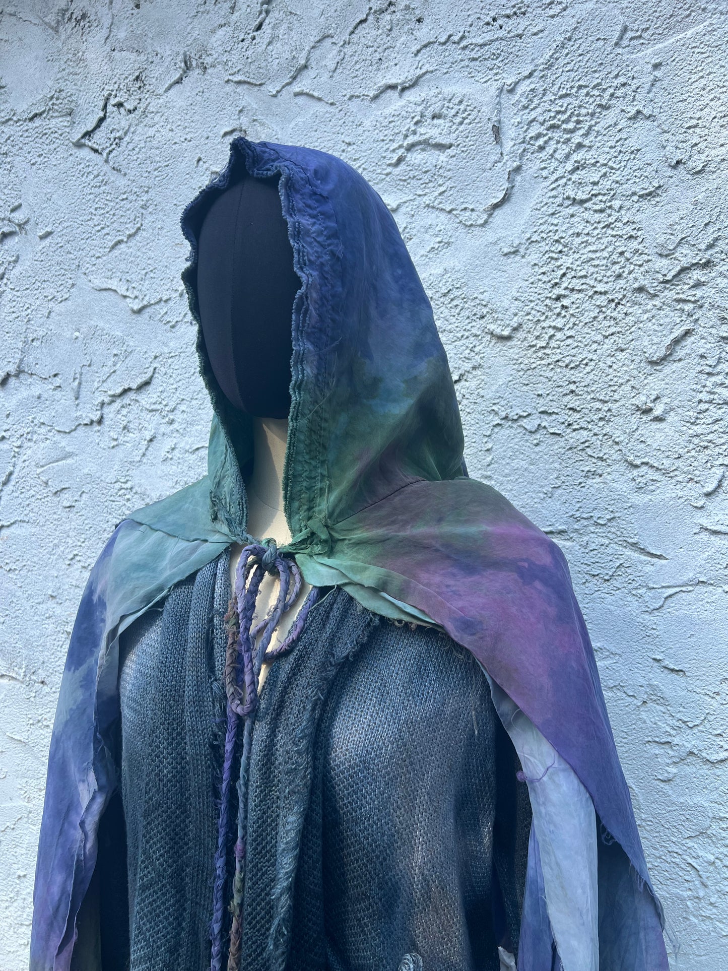 Lore Hooded Shawl Cupro Pride Colorway OOAK