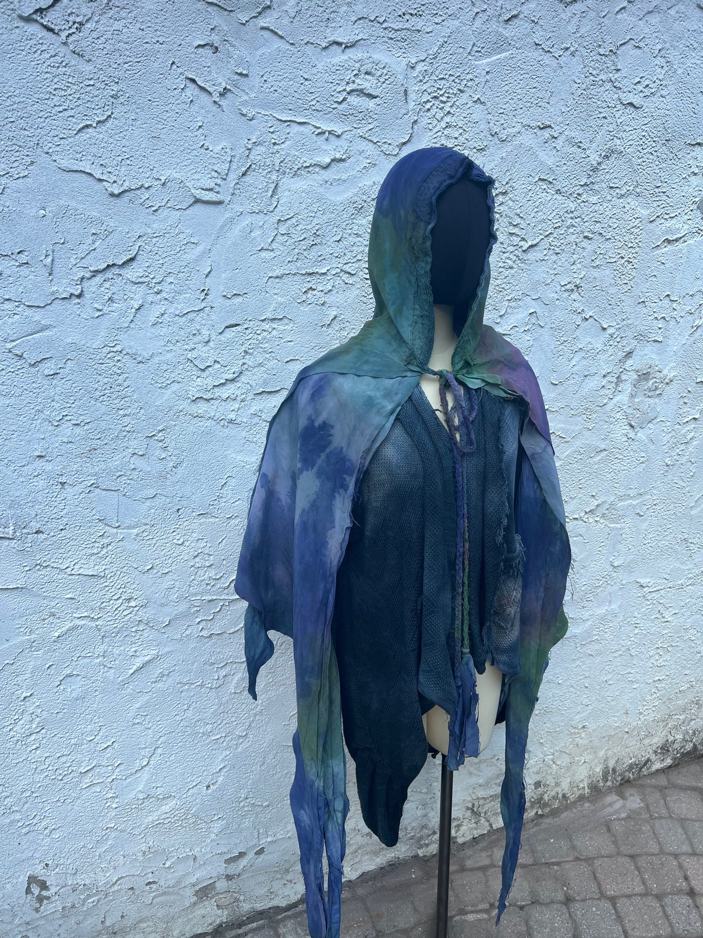 Lore Hooded Shawl Cupro Pride Colorway OOAK