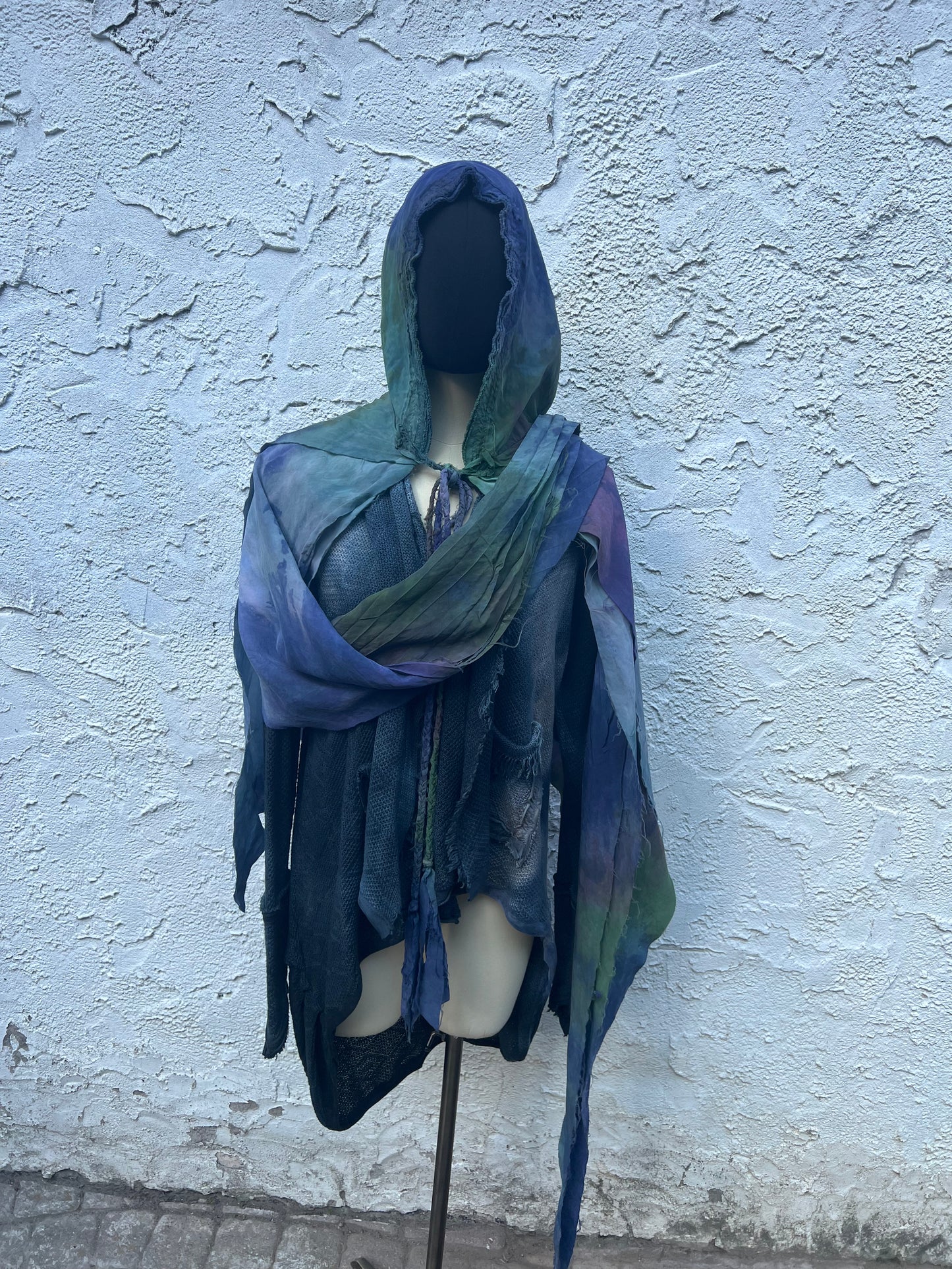 Lore Hooded Shawl Cupro Pride Colorway OOAK