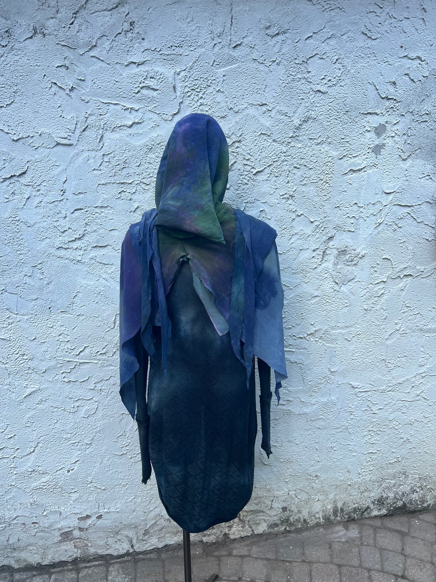Lore Hooded Shawl Cupro Pride Colorway OOAK