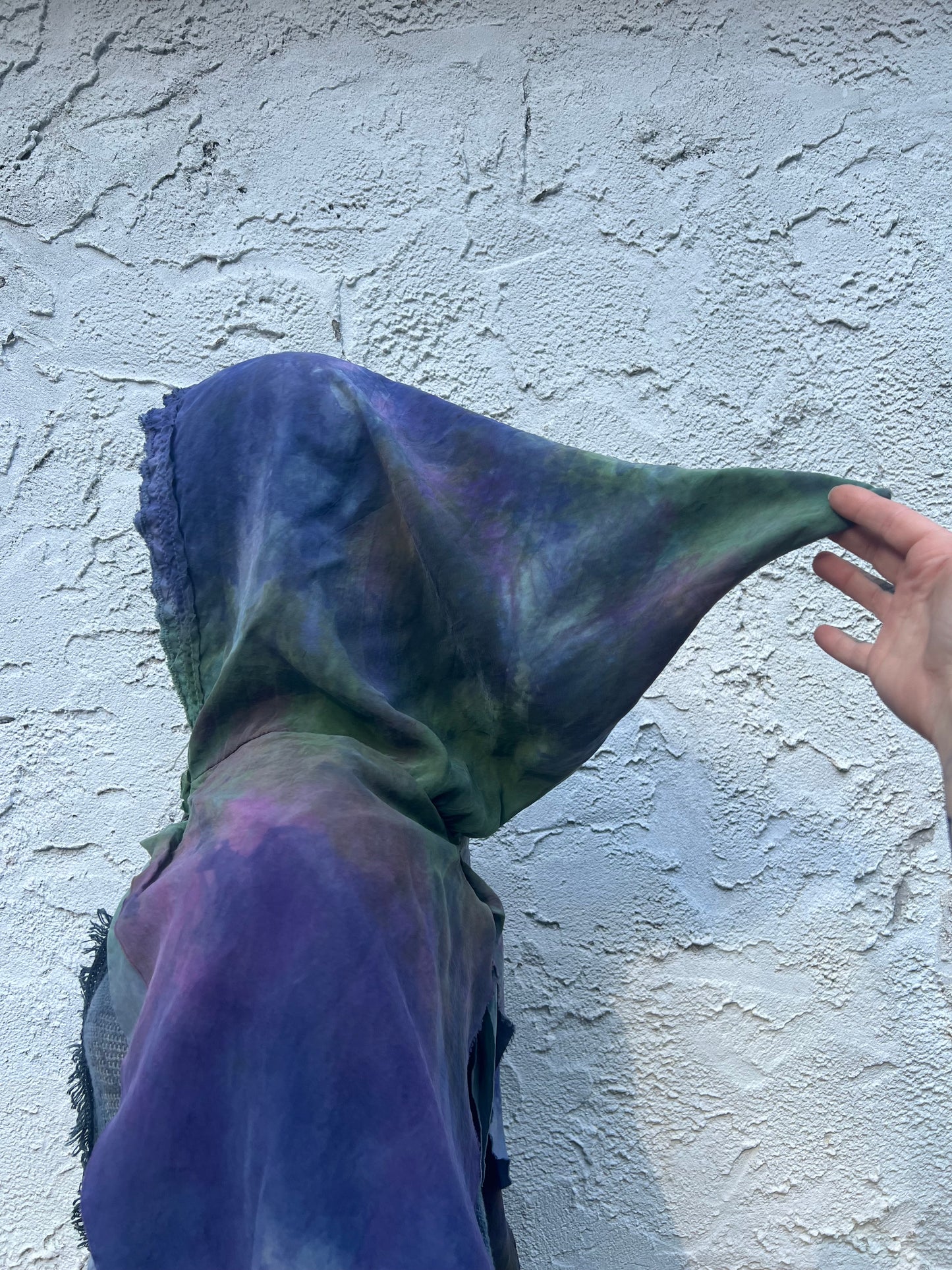 Lore Hooded Shawl Cupro Pride Colorway OOAK
