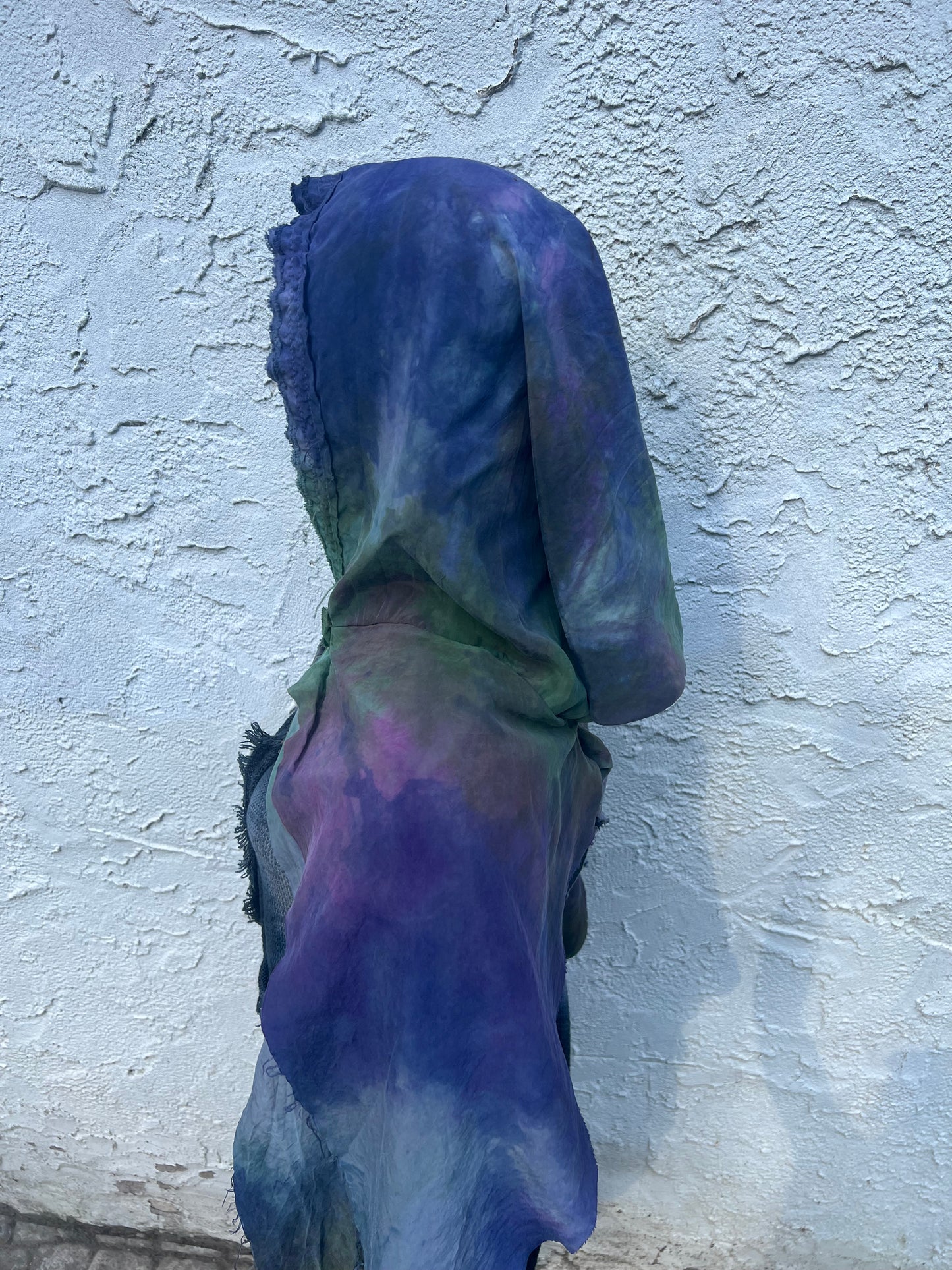 Lore Hooded Shawl Cupro Pride Colorway OOAK