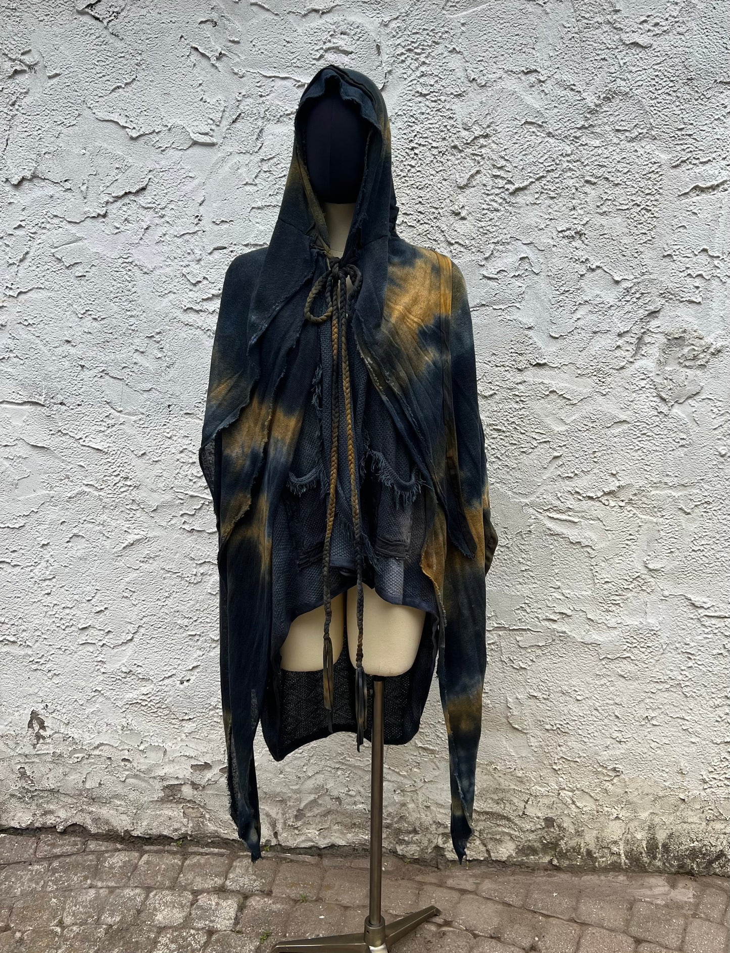 Lore Hooded Shawl Linen Sweaterknit Pyrite Colorway OOAK