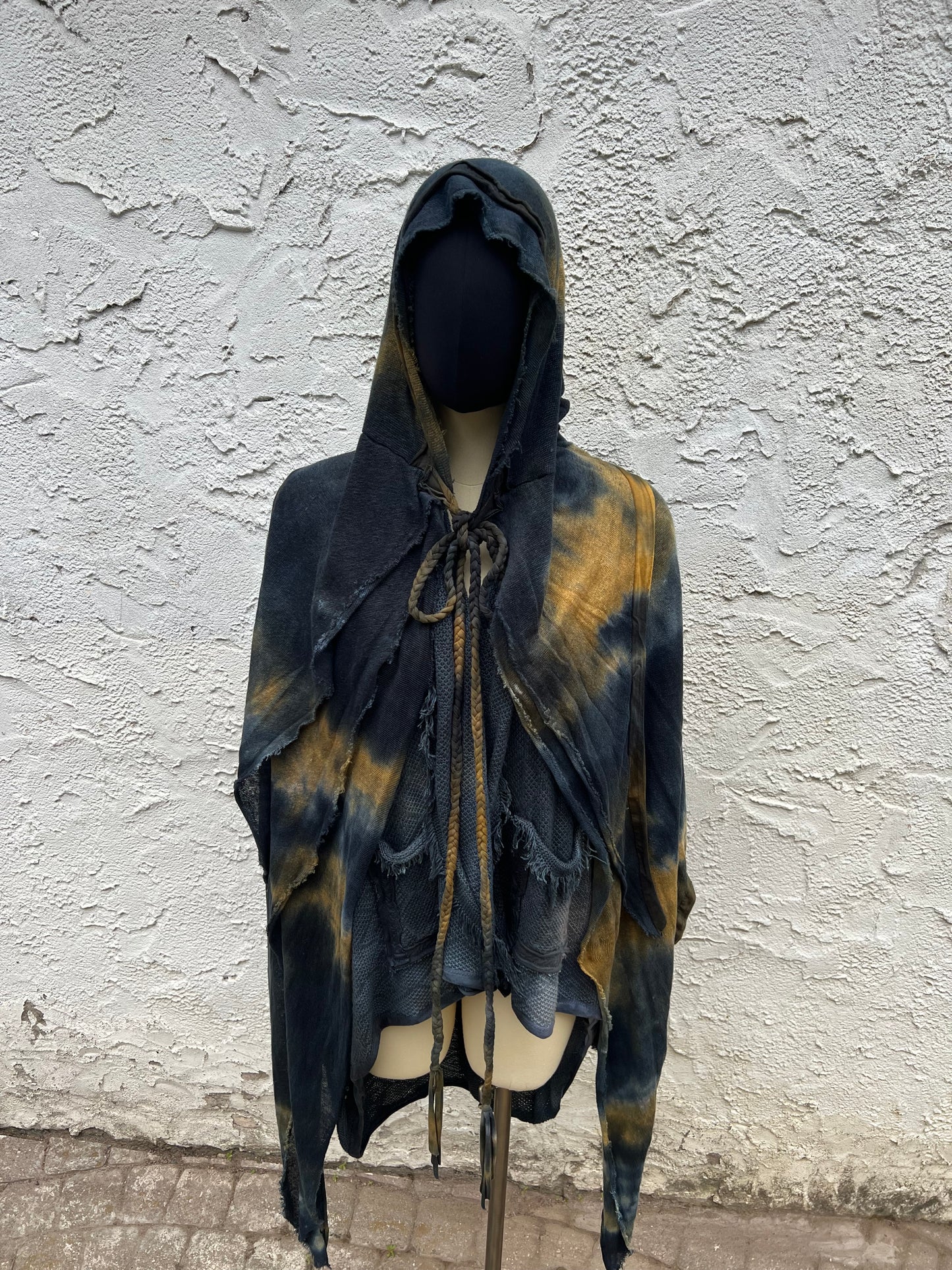 Lore Hooded Shawl Linen Sweaterknit Pyrite Colorway OOAK