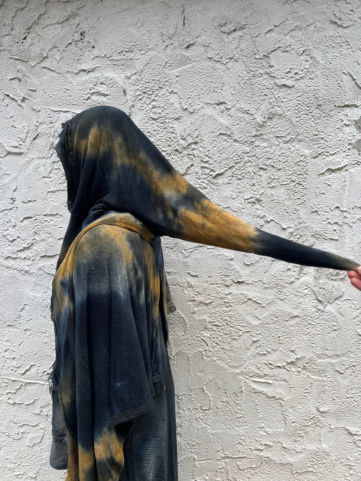 Lore Hooded Shawl Linen Sweaterknit Pyrite Colorway OOAK