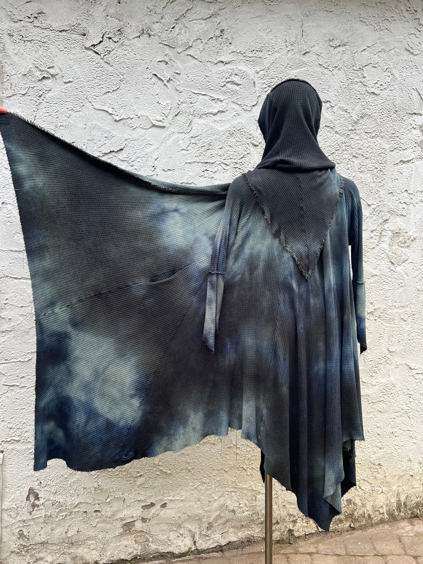 Traveler’s Cloak Waffle Knit Feldspar colorway CROPPED