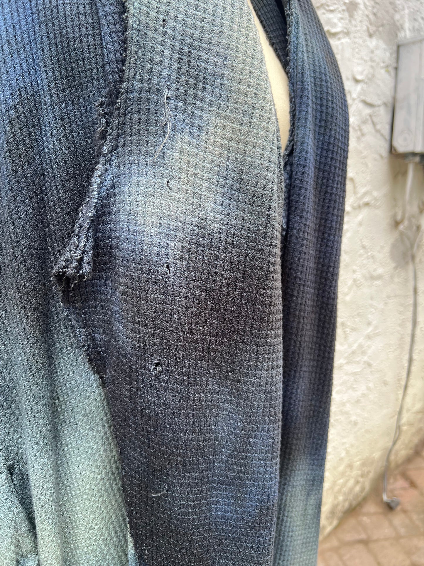 Traveler’s Cloak Waffle Knit Feldspar colorway CROPPED