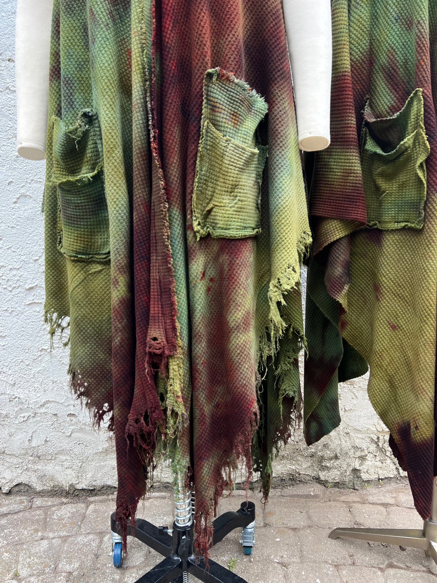 Adventuring Dress Waffle Knit Serpentina colorway with Distressed option