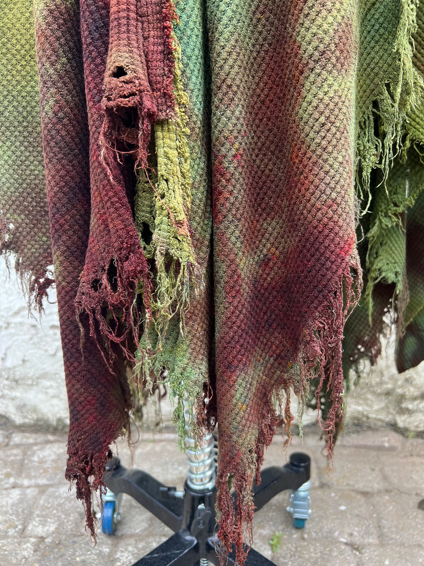 Adventuring Dress Waffle Knit Serpentina colorway with Distressed option