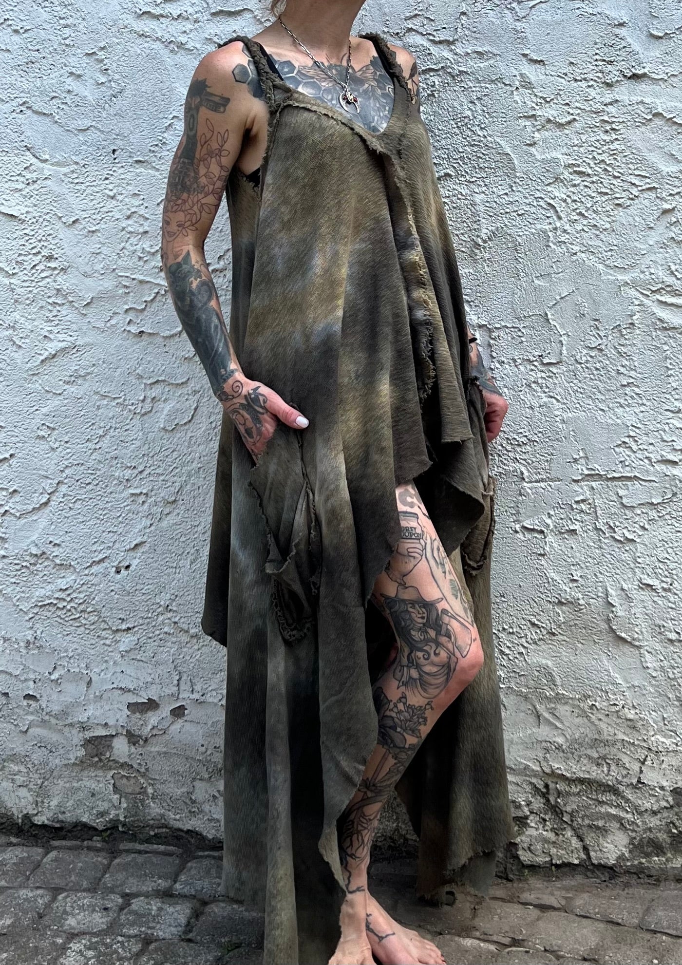 Adventuring Dress Sweaterknit Wheat colorway OOAK