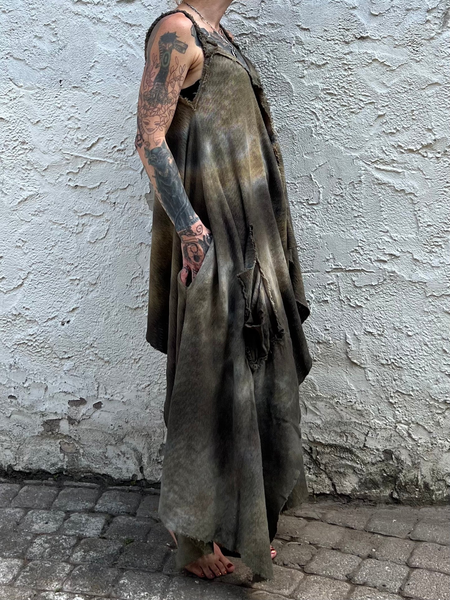 Adventuring Dress Sweaterknit Wheat colorway OOAK