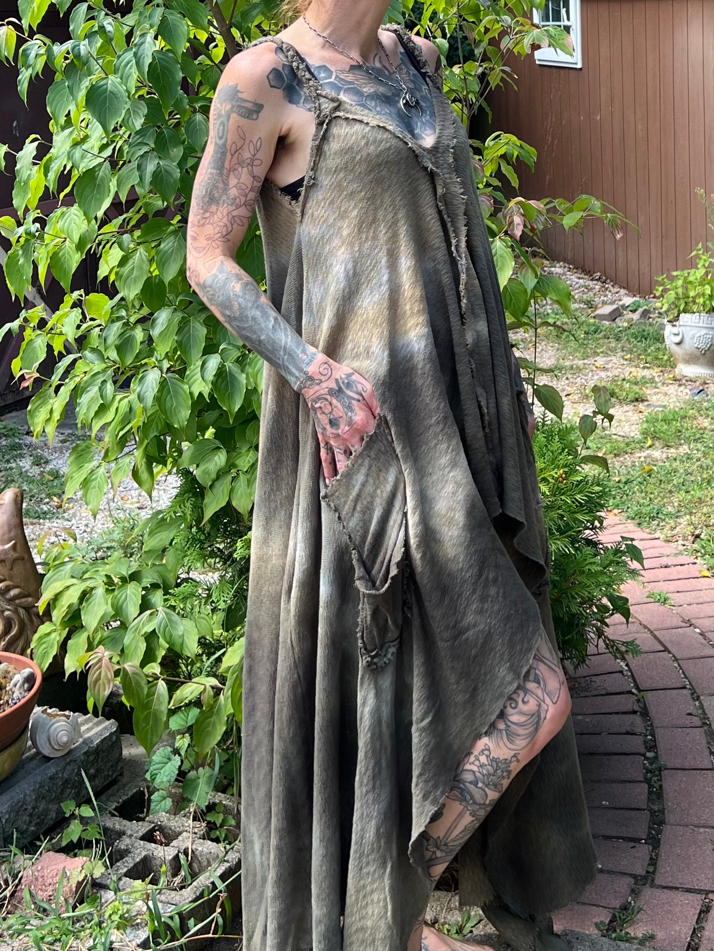 Adventuring Dress Sweaterknit Wheat colorway OOAK