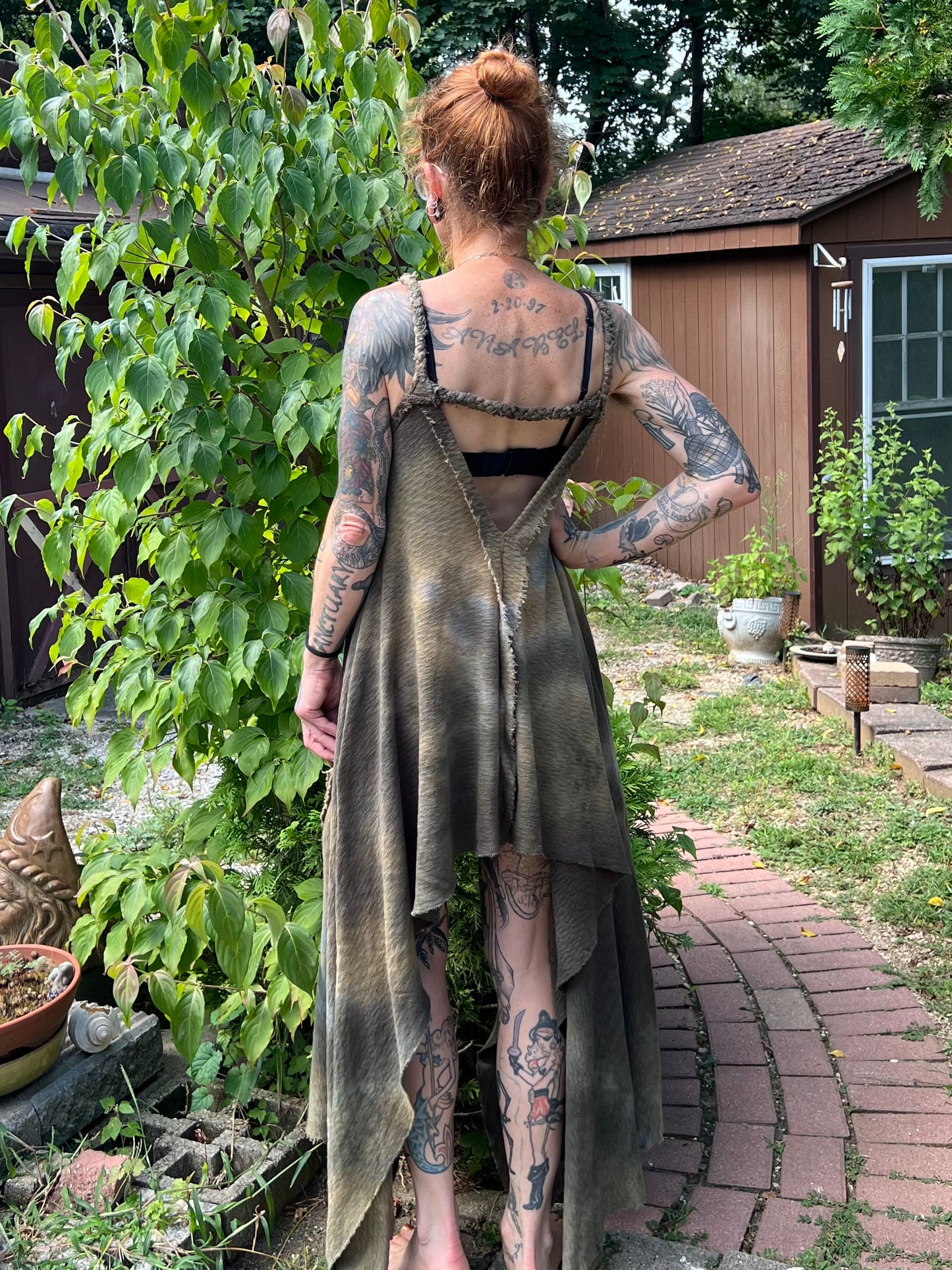 Adventuring Dress Sweaterknit Wheat colorway OOAK
