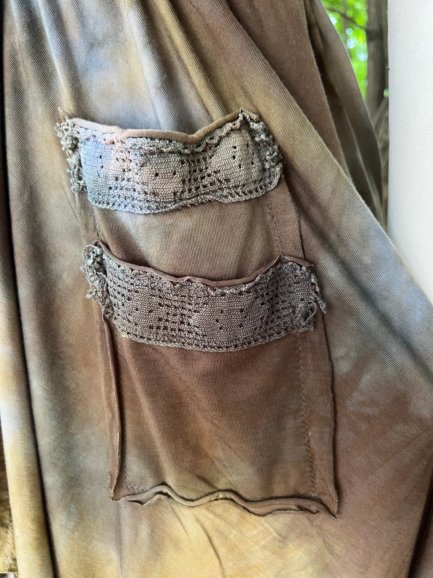 Adventuring Dress Tencel and Lace Riverbank colorway