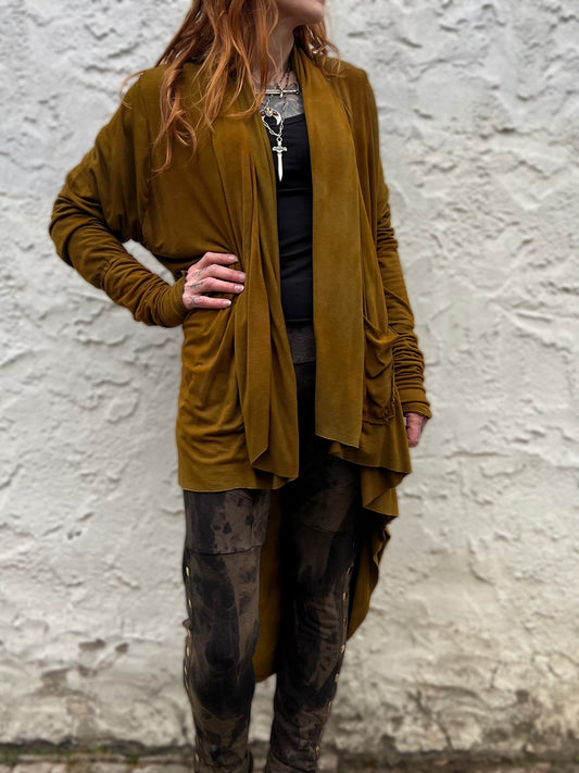 Blackwater Cardigan Ochre colorway OOAK