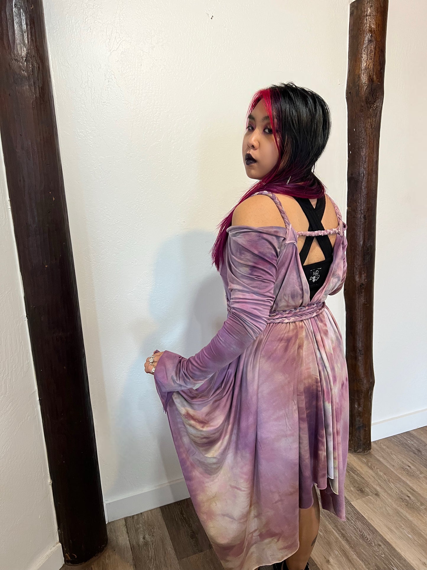 Adventuring Dress  Bell Sleeve Edition with Armwarmers Coquina colorway