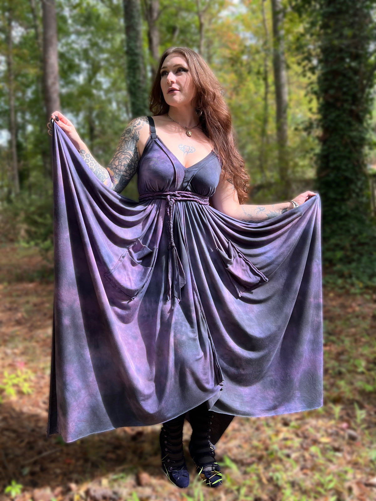 Adjustable Adventuring Dress Violet OOAK