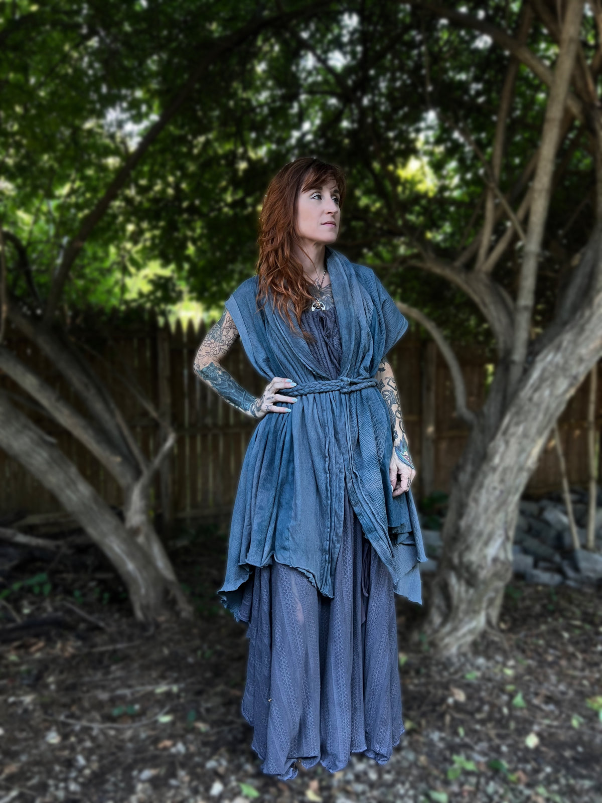 Your Favorite NPC Cloak Cropped Moody Blue