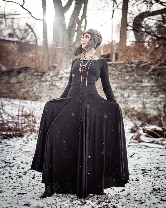 Danse Macabre Pearl Snap Maxi Skirt limited Edition