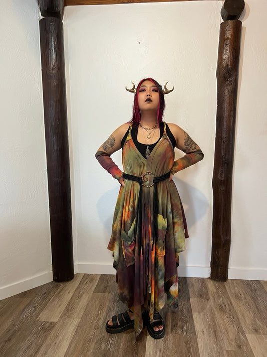 Adventuring Dress with Arm Warmers Samhain colorway