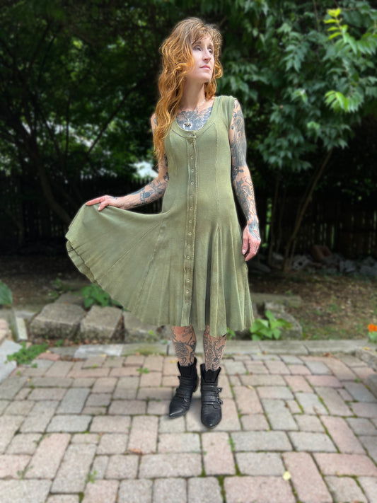 Dorian Dress Sleeveless Verdigris colorway