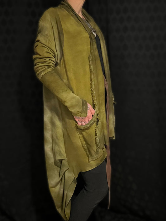 Blackwater Cardigan Duckweed colorway OOAK