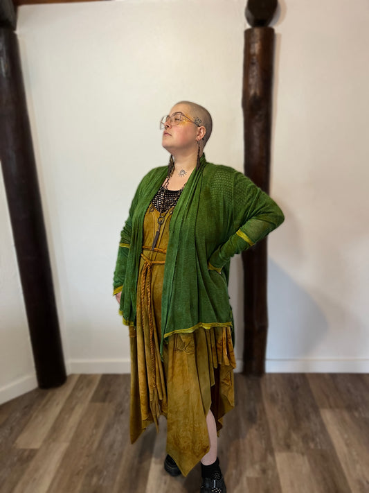 Blackwater cardigan Linen Myrtle colorway OOAK